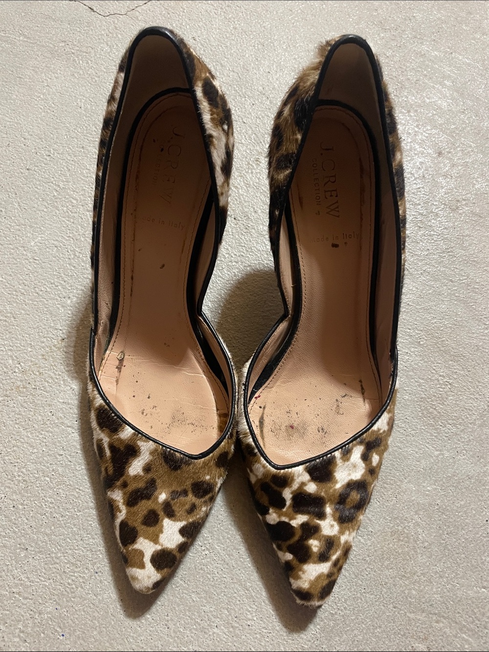 J. Crew Leopard-Print Pointed Toe Pumps - Black, Brown, Cream 8.5 ladies